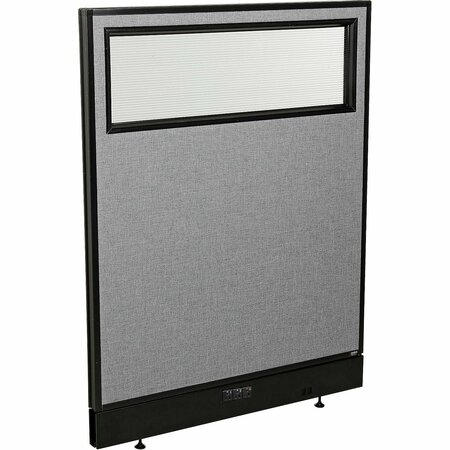 INTERION BY GLOBAL INDUSTRIAL Interion Electric Office Partition Panel with Partial Window, 36-1/4inW x 46inH, Gray 694754WEGY